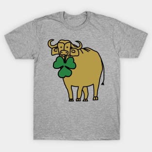 St Patricks Day Ox with Shamrock T-Shirt